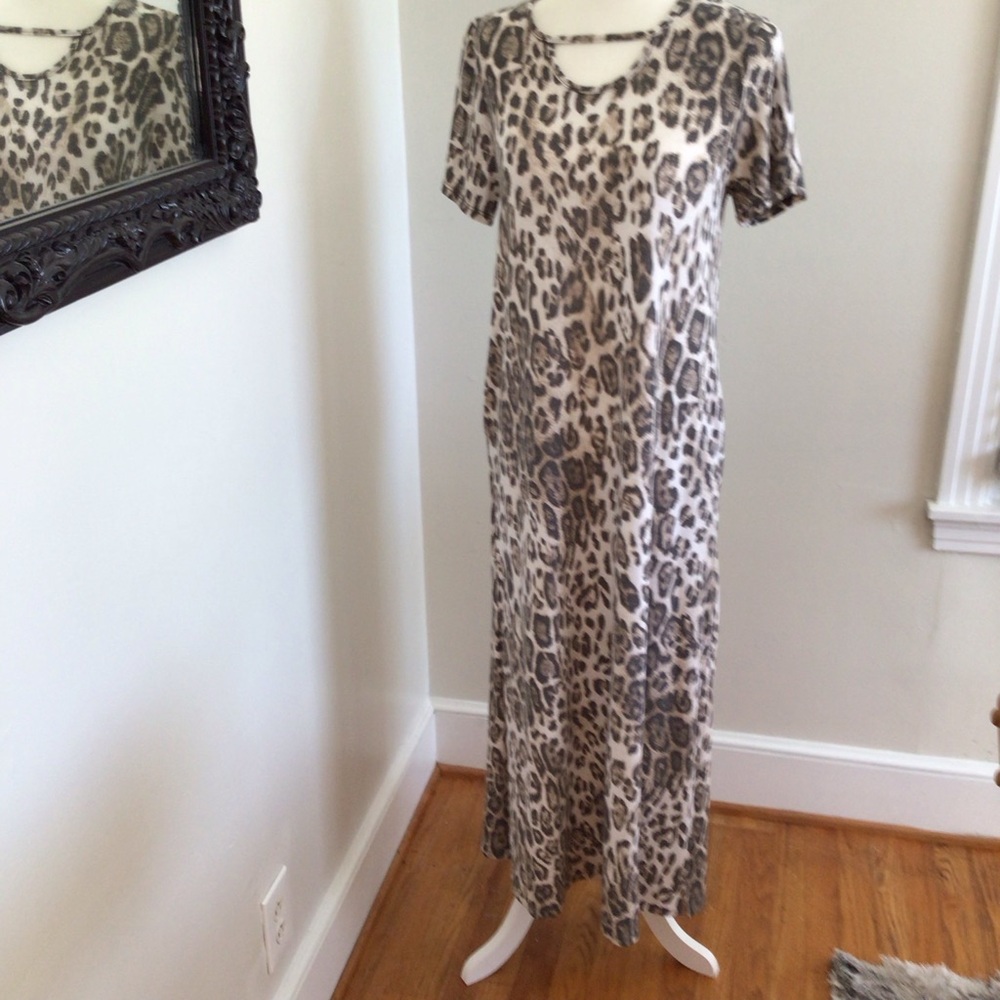 Watermelon Leopard Print Maxi Dress